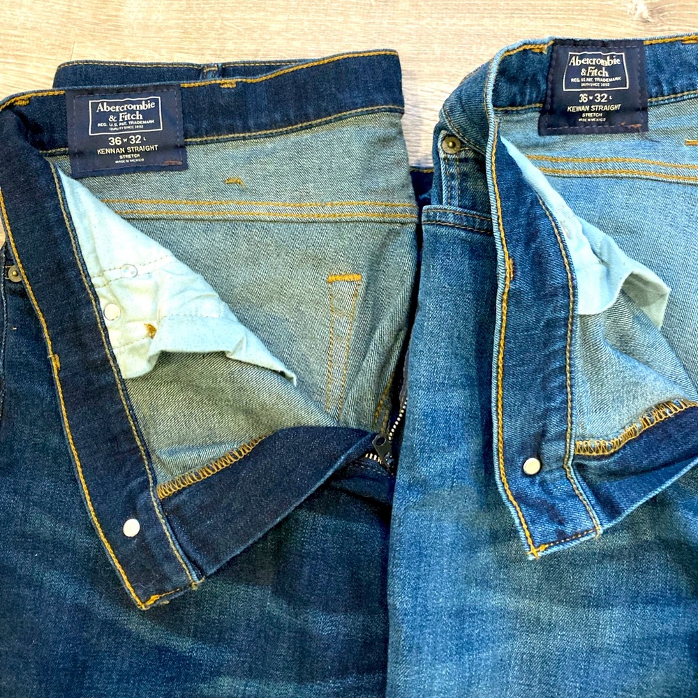 (2) pairs Abercrombie and Fitch Kennan Jeans 36x32